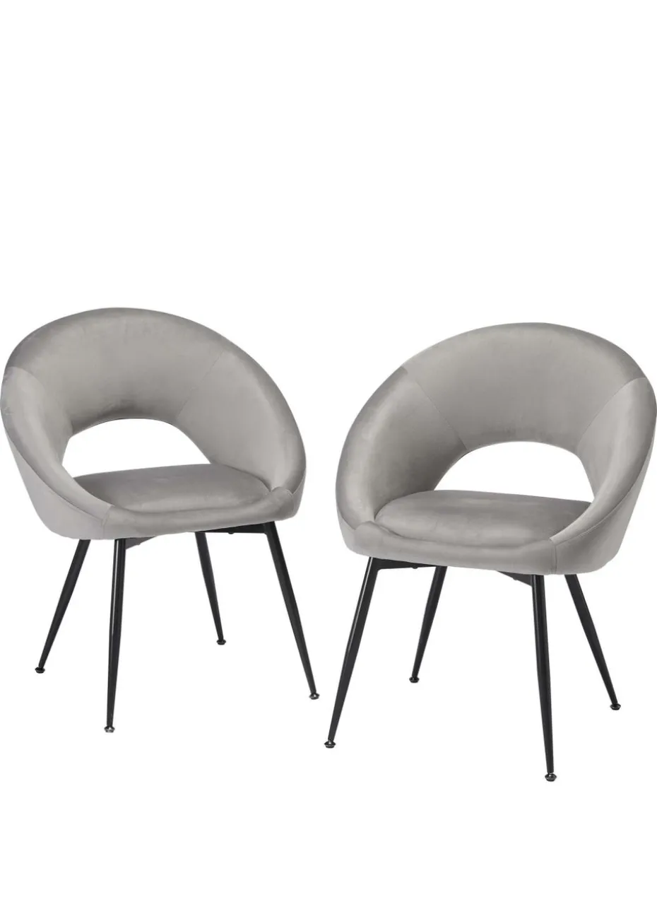 LPD Furniture Set of 2 Lulu Dining Chairs Grey