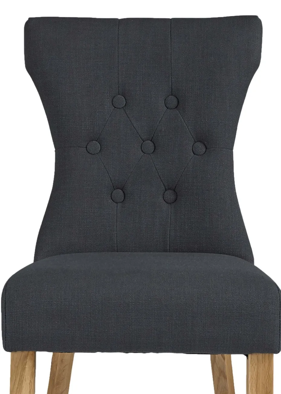 LPD Furniture Set of 2 Naples Dining Chair Grey (920x630x460mm)