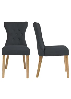 LPD Furniture Set of 2 Naples Dining Chair Grey (920x630x460mm)