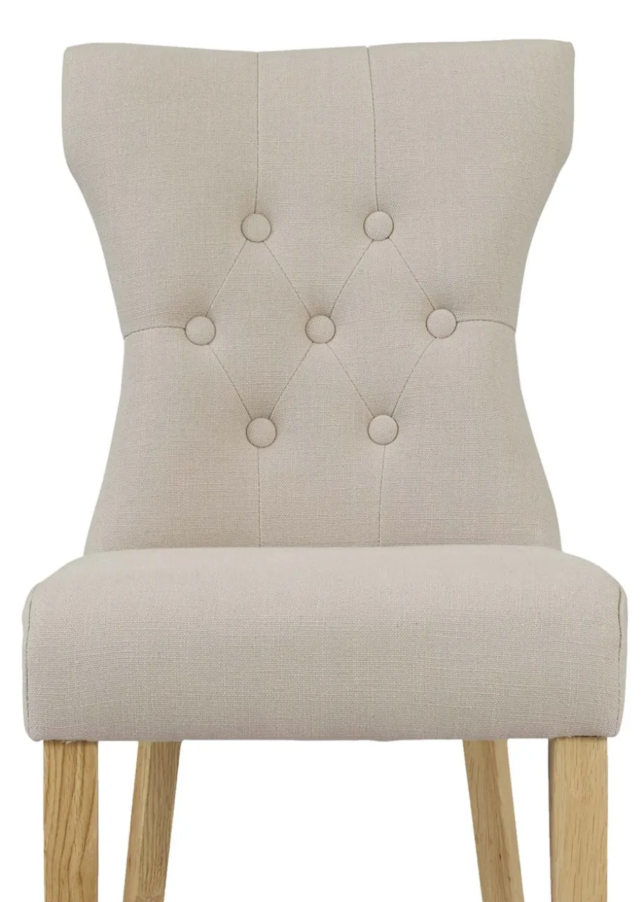 LPD Furniture Set of 2 Naples Dining Chairs Beige (920x630x460mm)