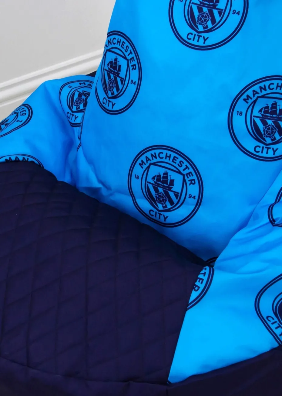 Manchester City High Back Blue Lounging Gaming Bean Chair