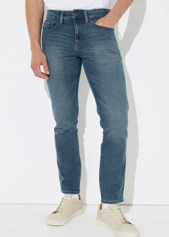Mid Wash Stretch Slim Fit Jeans