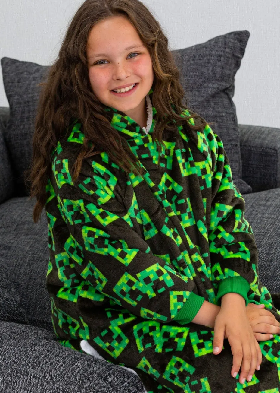 Minecraft Wearable Hooded Sherpa Lined Fleece