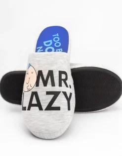 Mr. Men Grey Mr Lazy Mule Slippers