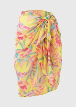 Multicolour Leaf Print Sarong