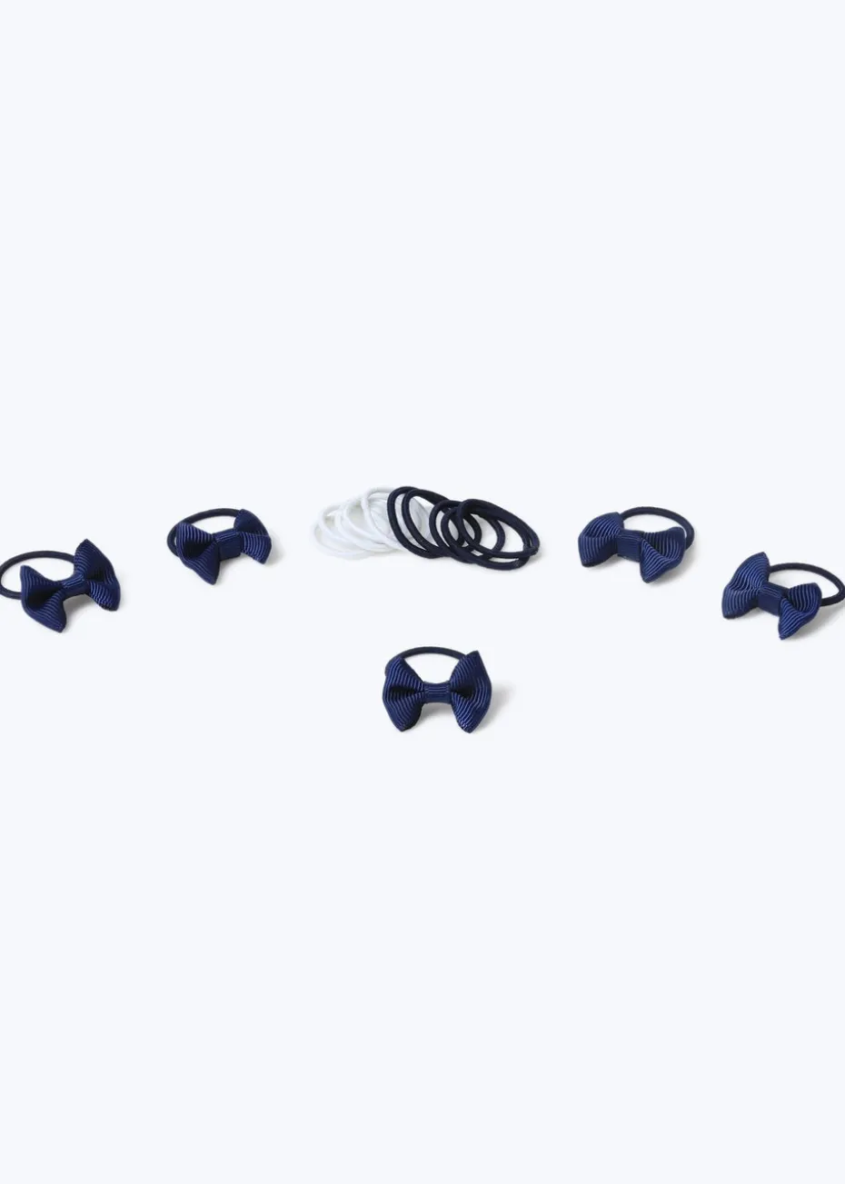 Multipack Girls Navy Bow Hair Bobbles