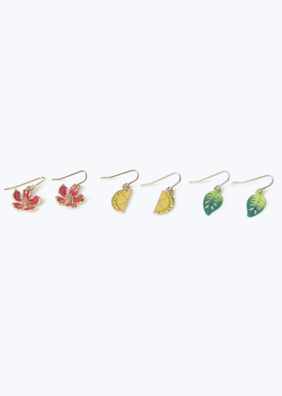 Muse 3 Pack Pink Flower Earrings