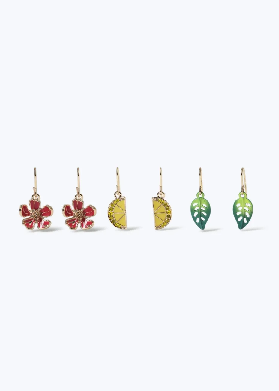 Muse 3 Pack Pink Flower Earrings