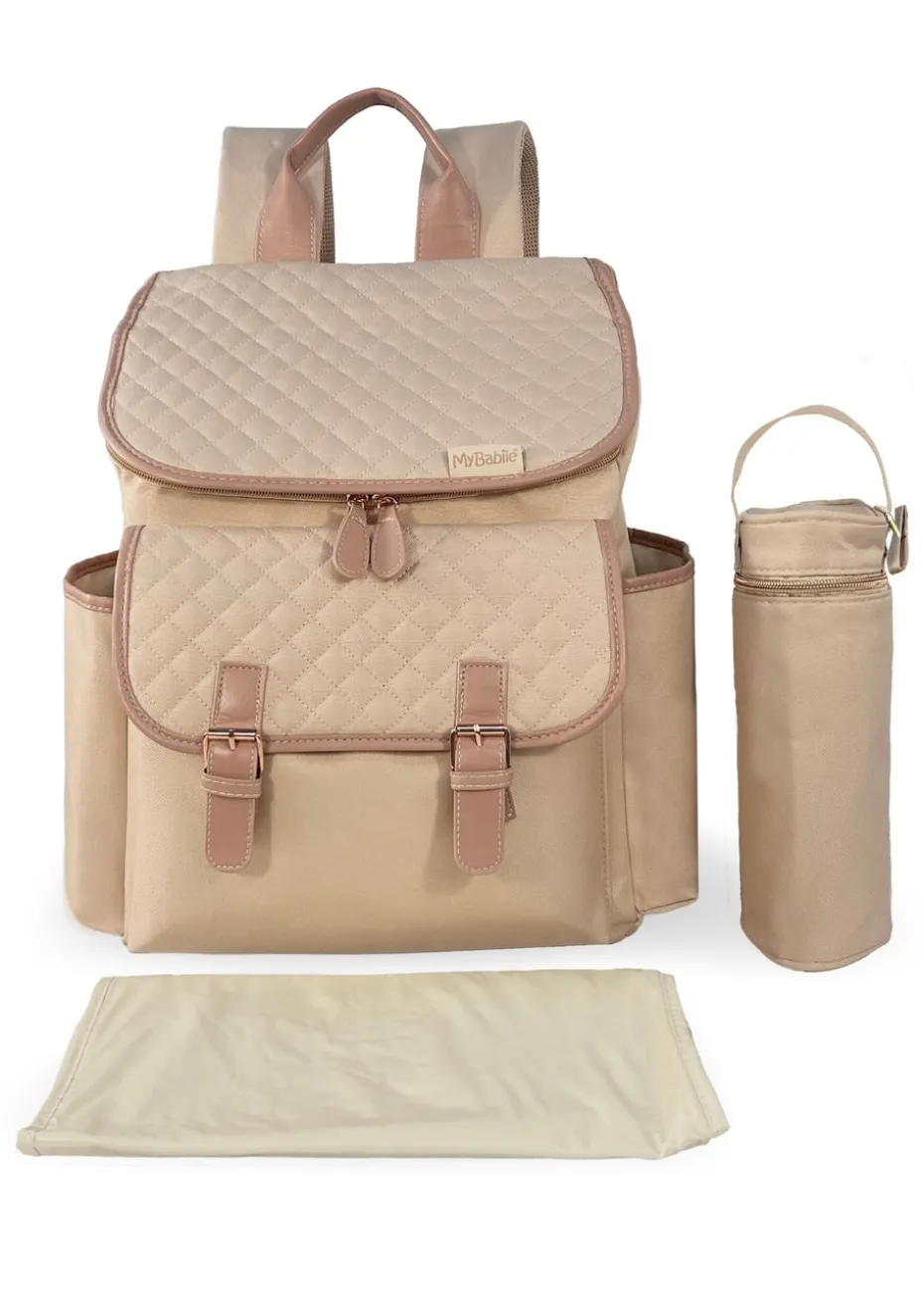 My Babiie Blush Quilted Backpack Changing Bag