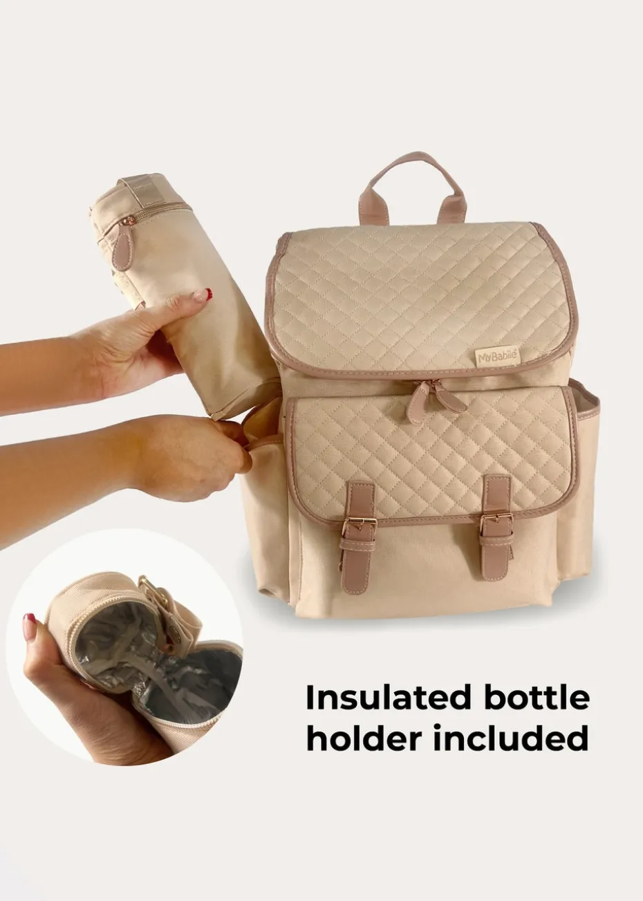 My Babiie Blush Quilted Backpack Changing Bag