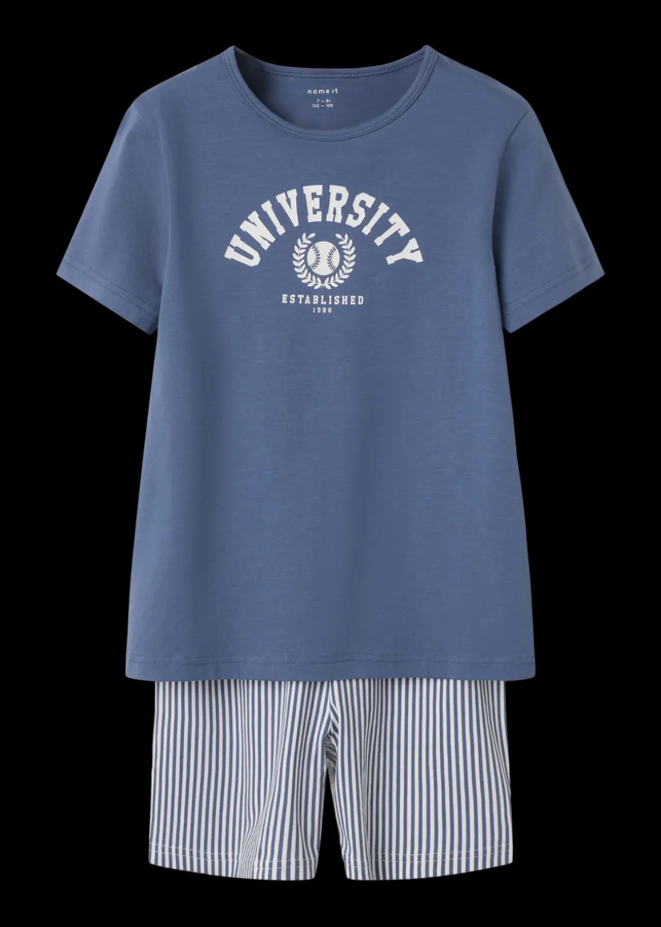 Name It Blue University Top & Shorts Set (6-14yrs)
