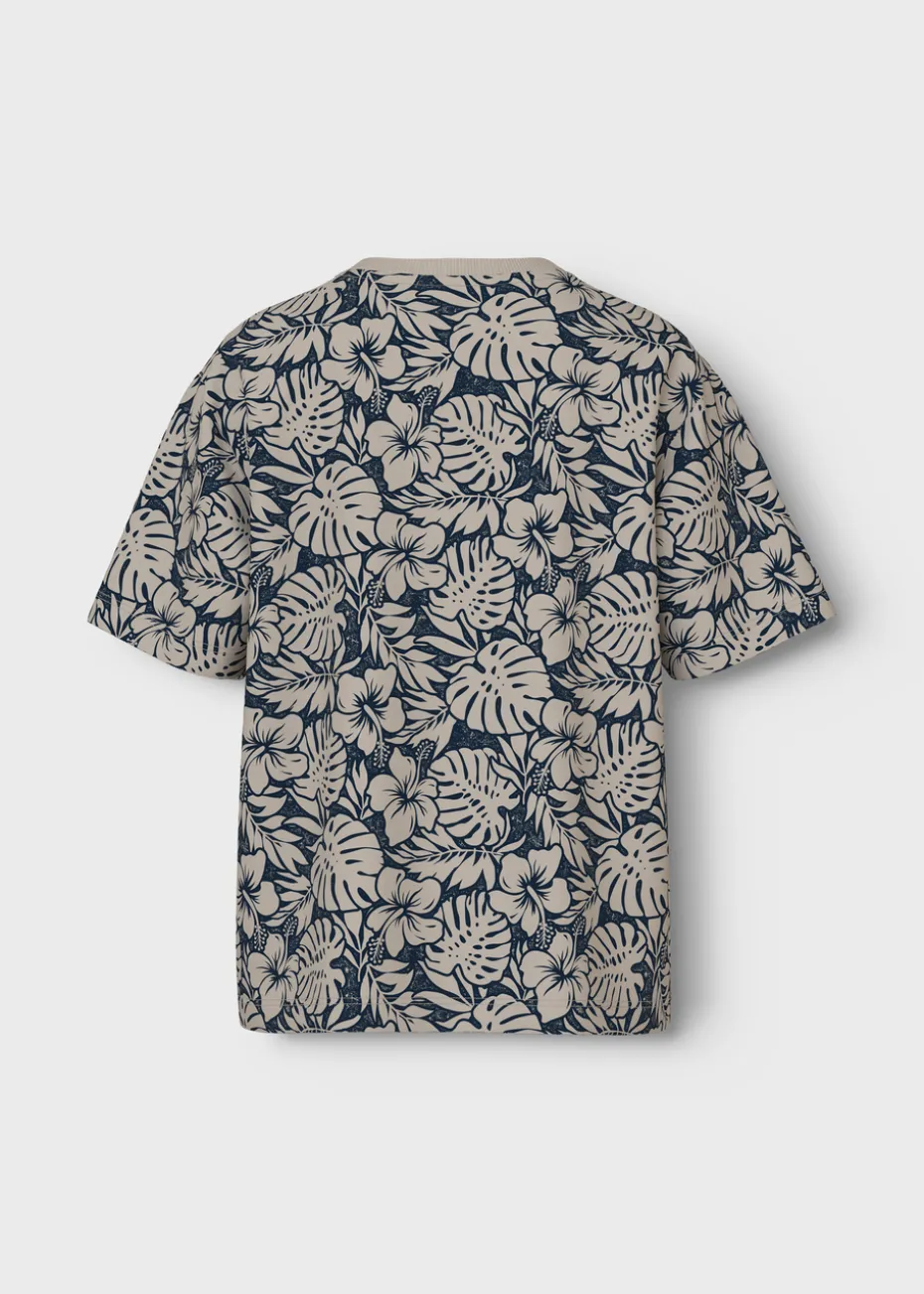 Name It Boys Navy Tropical Leaf T-Shirt (6-12yrs)