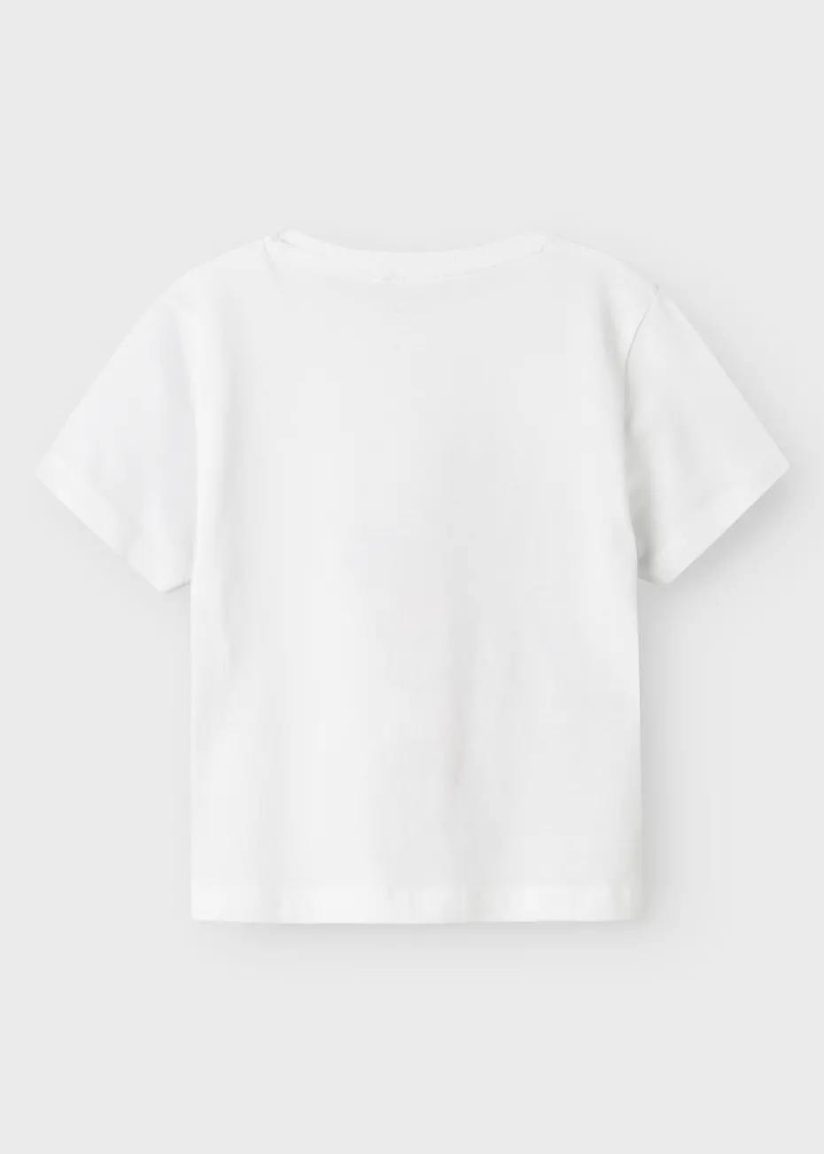Name It Boys White Dino Regular Fit T-Shirt