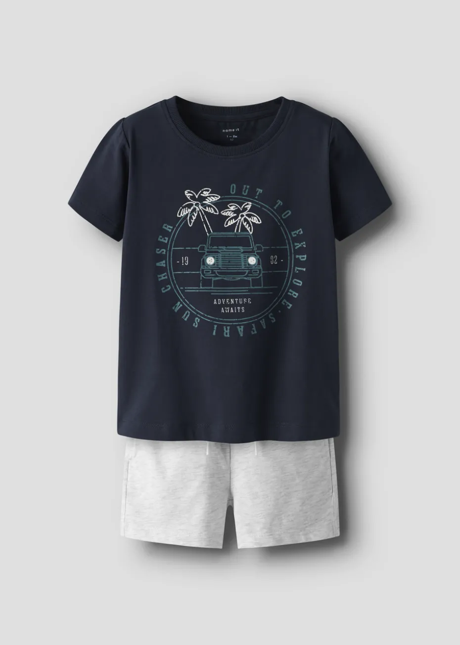 Name It Girls Navy Adventure Awaits Top & Shorts Set