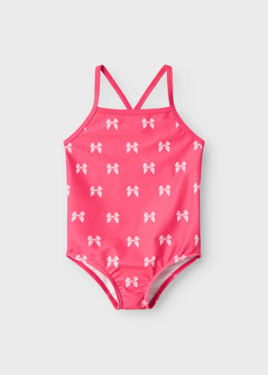 Name It Girls Pink Bow Swimsuit (9mths-6yrs)