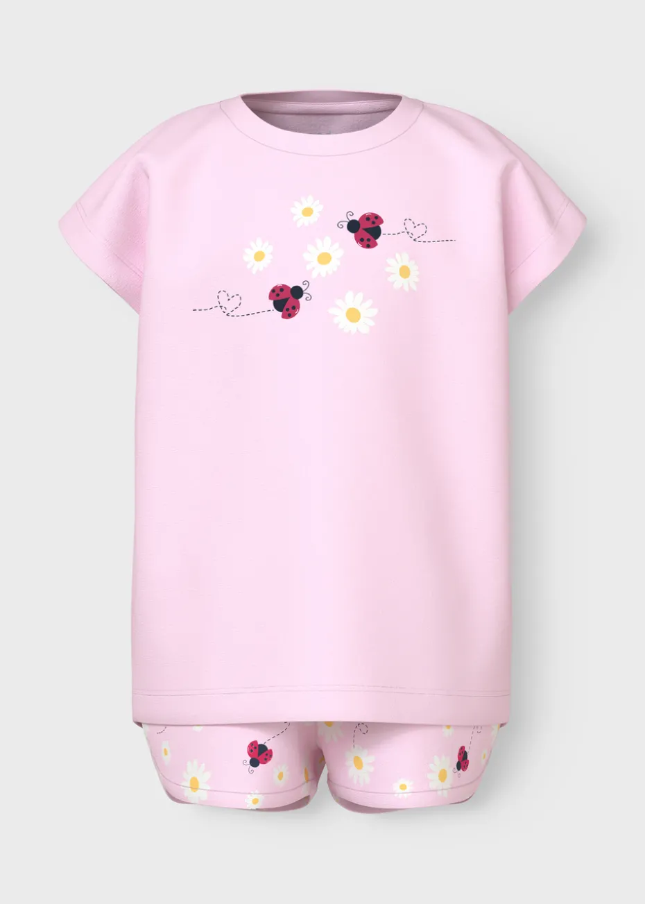 Name It Girls Pink Daisy Top & Short Set (1.5-7yrs)