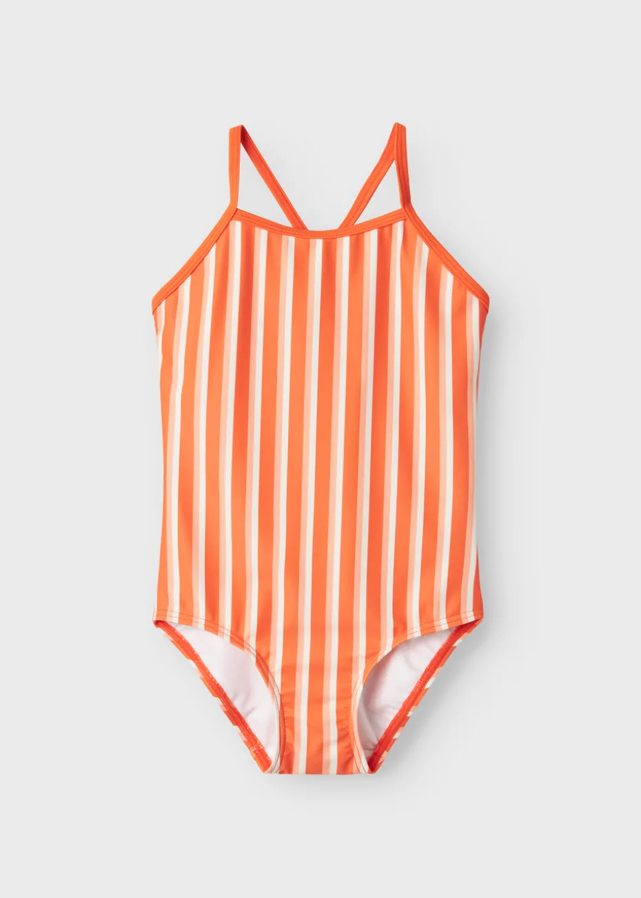 Name It Orange Stripe Swimsuit (5-12yrs)