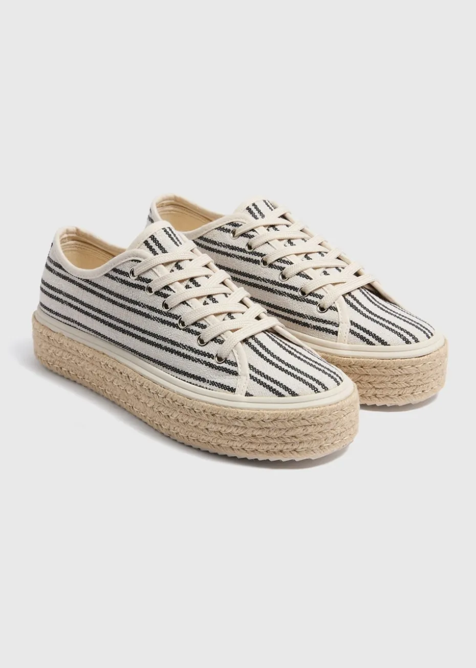 Natural Stripe Espadrille Trainers