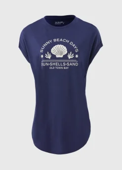 Navy Beach Slogan T-Shirt