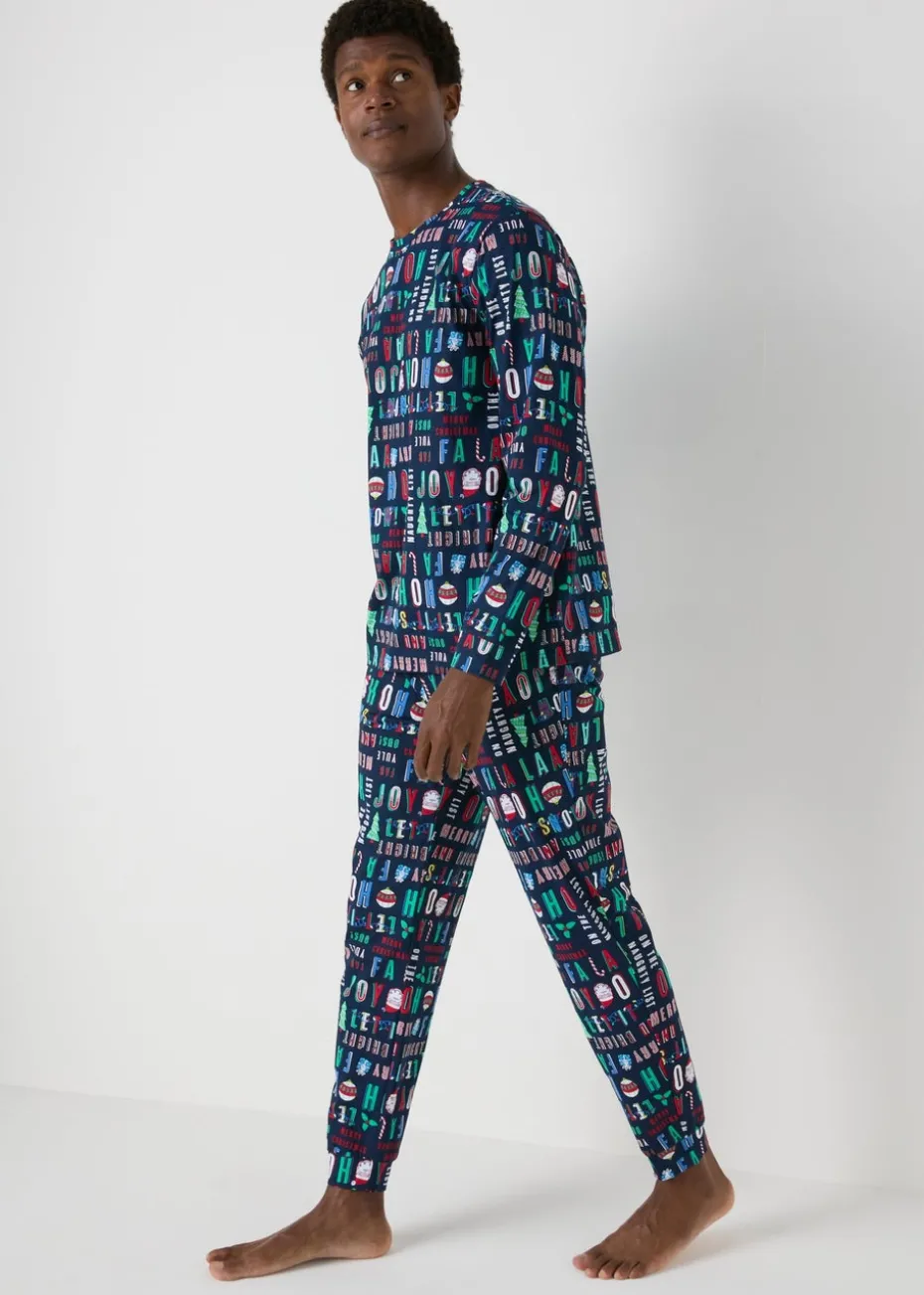 Navy Christmas Brights Family Pyjama