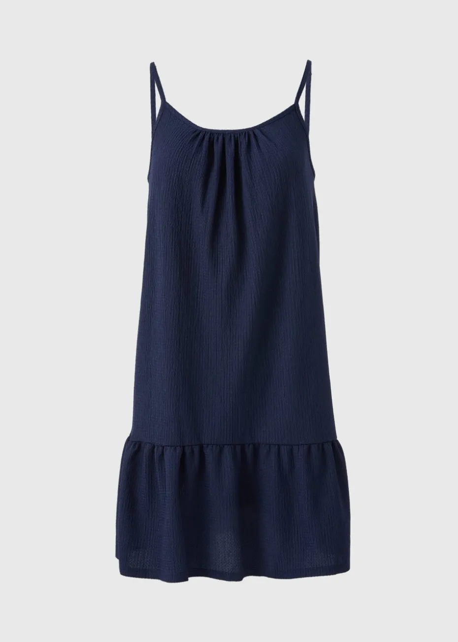 Navy Crinkle Cami Mini Dress