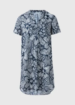 Navy Floral Popover Tunic