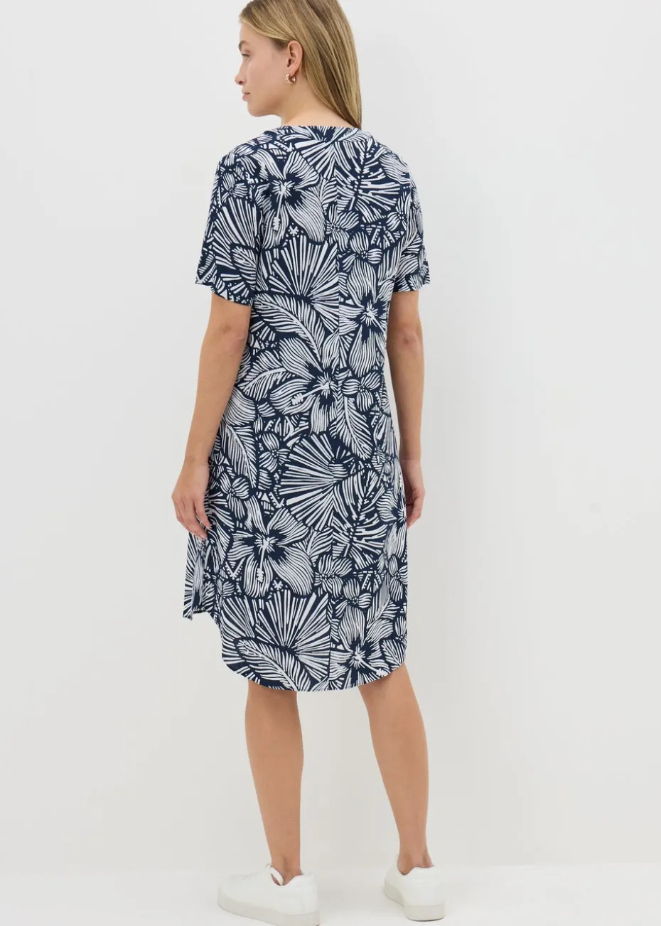 Navy Floral Popover Tunic