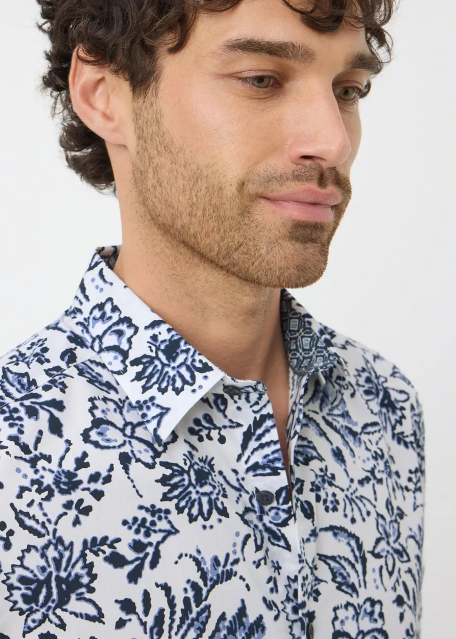 Navy Floral Vine Shirt