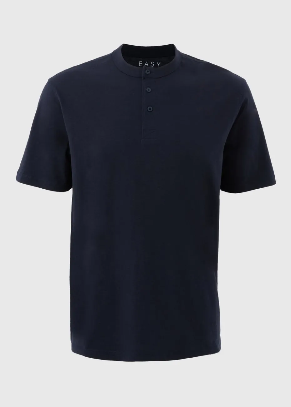 Navy Grandad T-Shirt