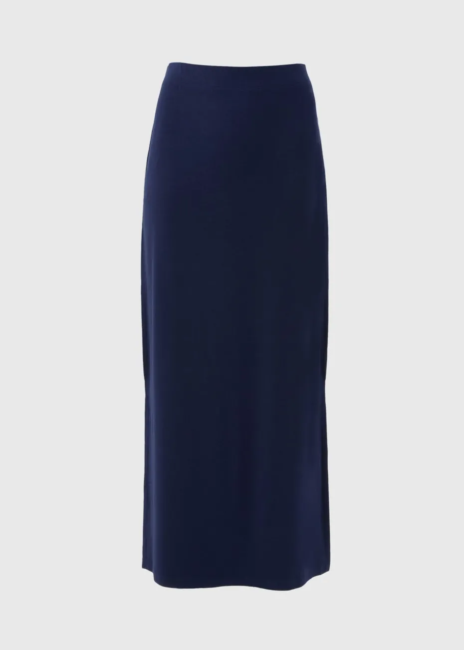 Navy Jersey Maxi Skirt
