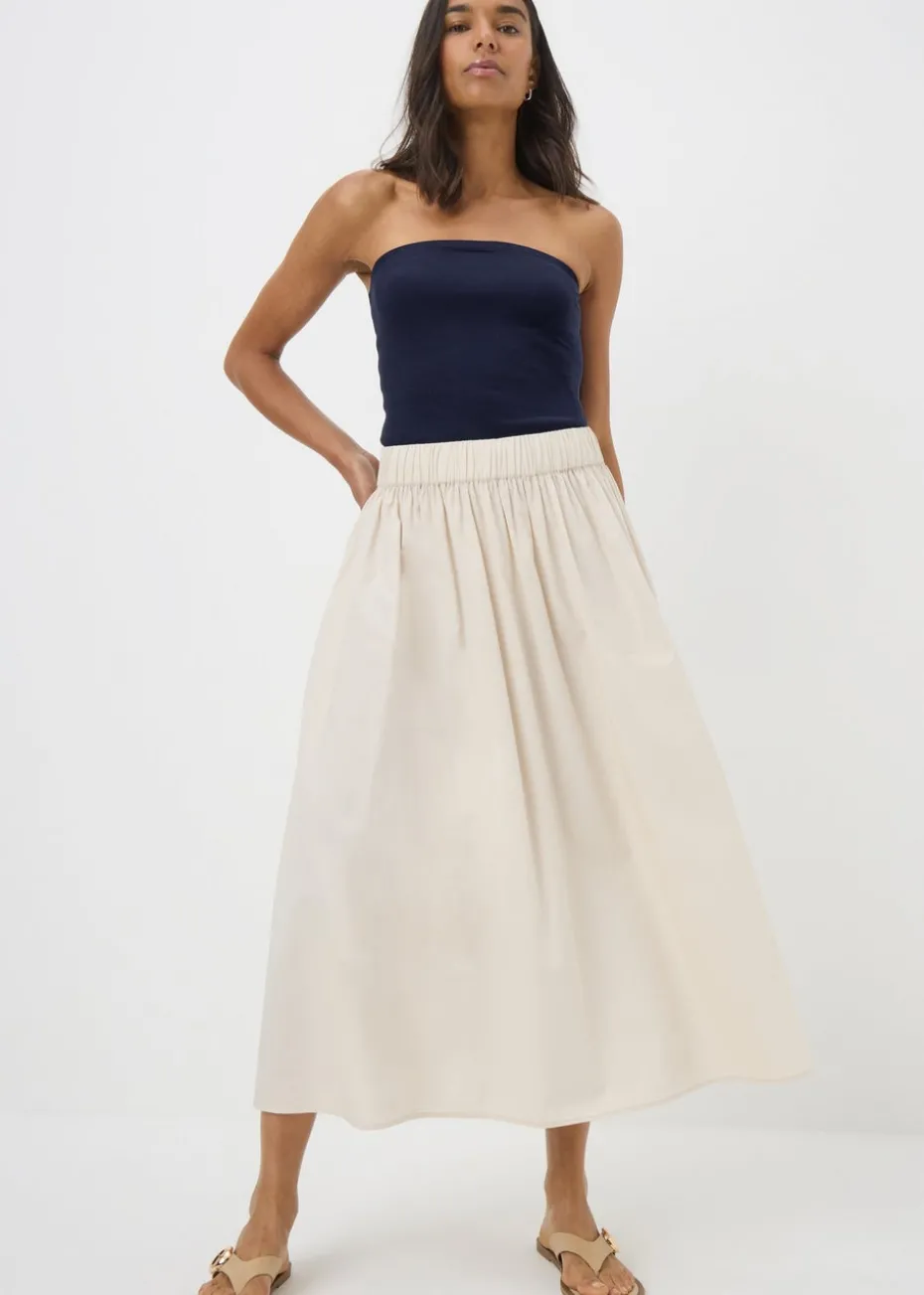 Navy Ribbed Bandeau Top