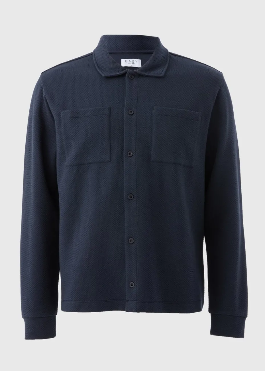 Navy Smart Textured Shacket