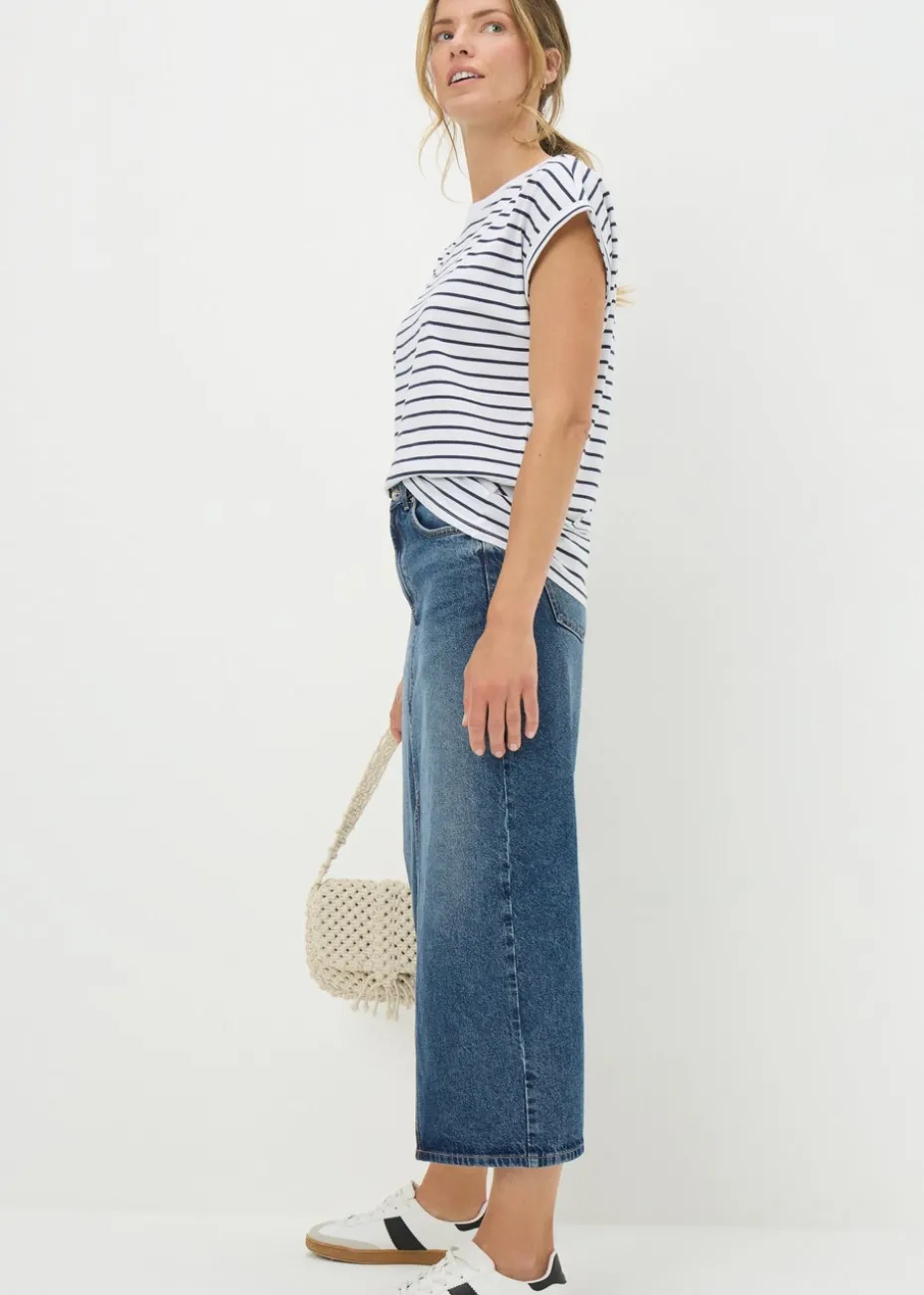Navy Stripe Short Sleeve Top