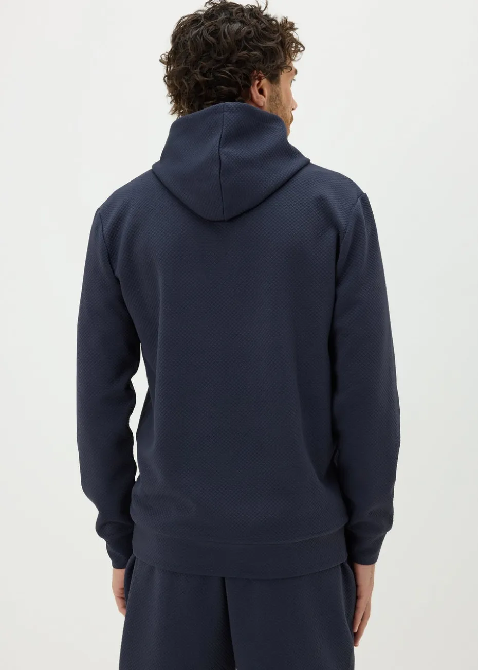 Navy Textured Hoodie