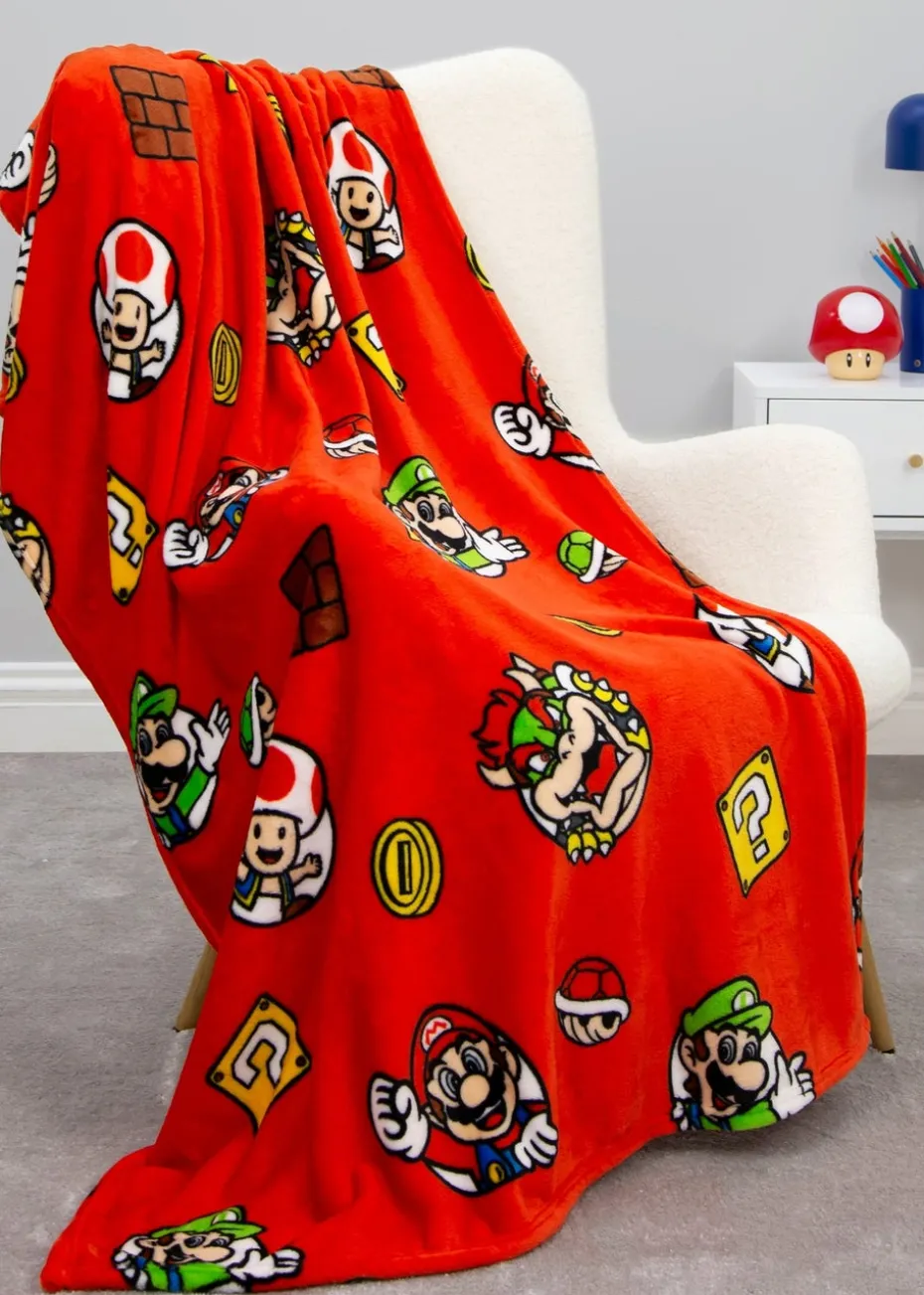Nintendo Red Here We Go Fleece Throw