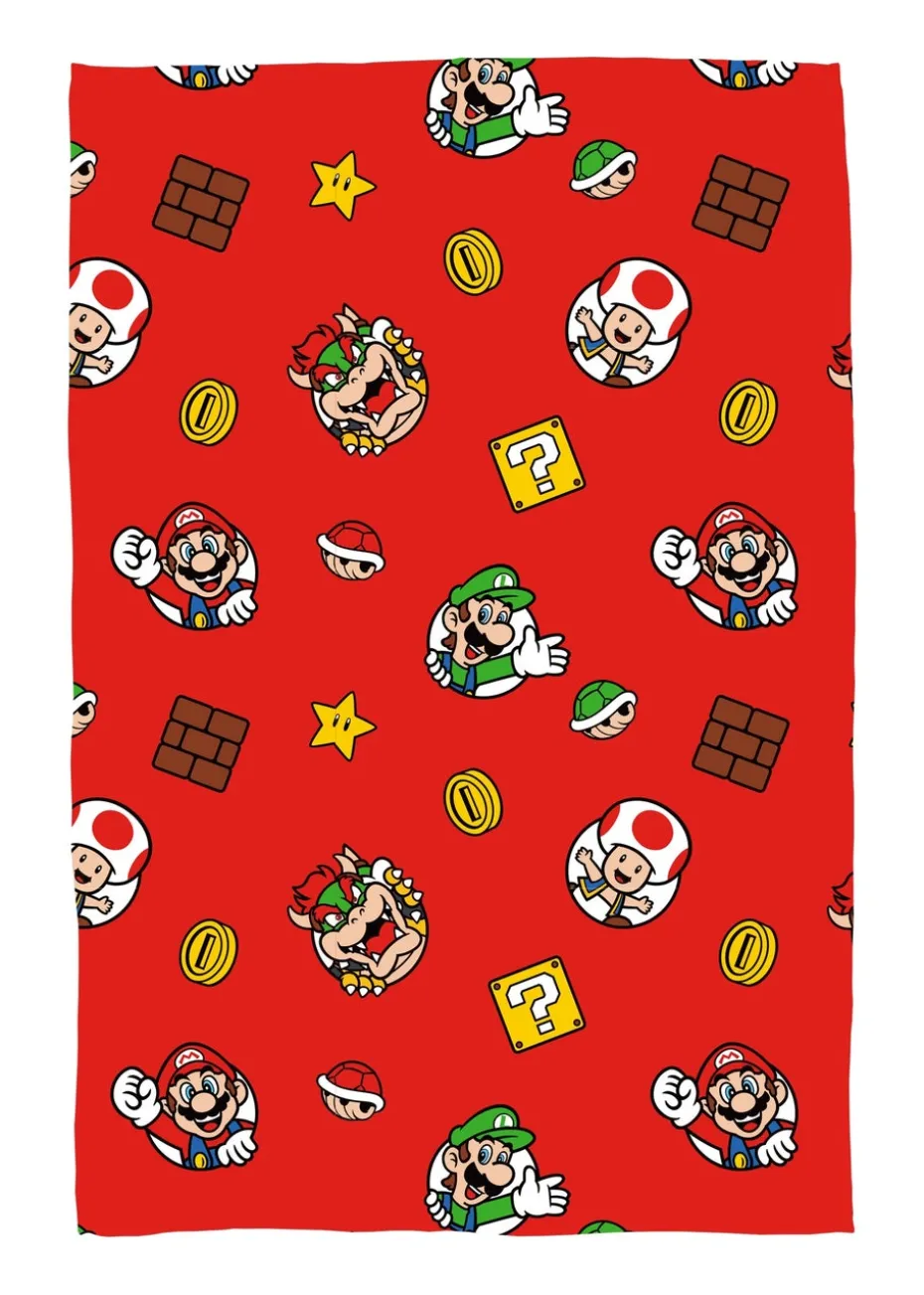 Nintendo Red Here We Go Fleece Throw