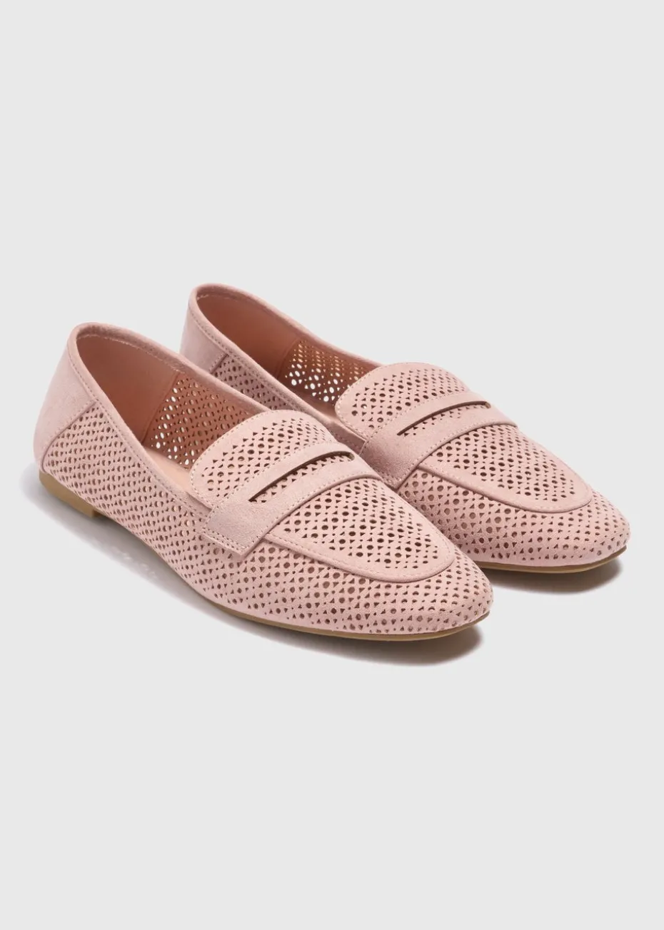 Nude Laser Cut Loafers
