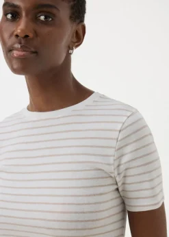 Oatmeal Stripe Fitted T-Shirt