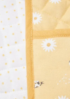Orange Daisy Bee Oven Gloves (19cm x 90cm)