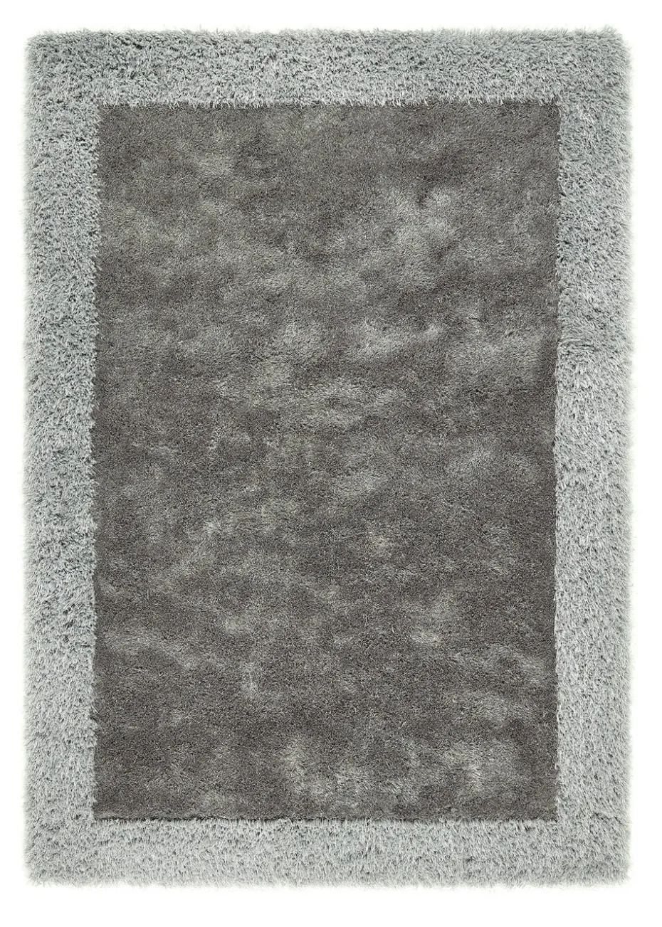 Origins Silver Shimmer Shaggy Border Rug