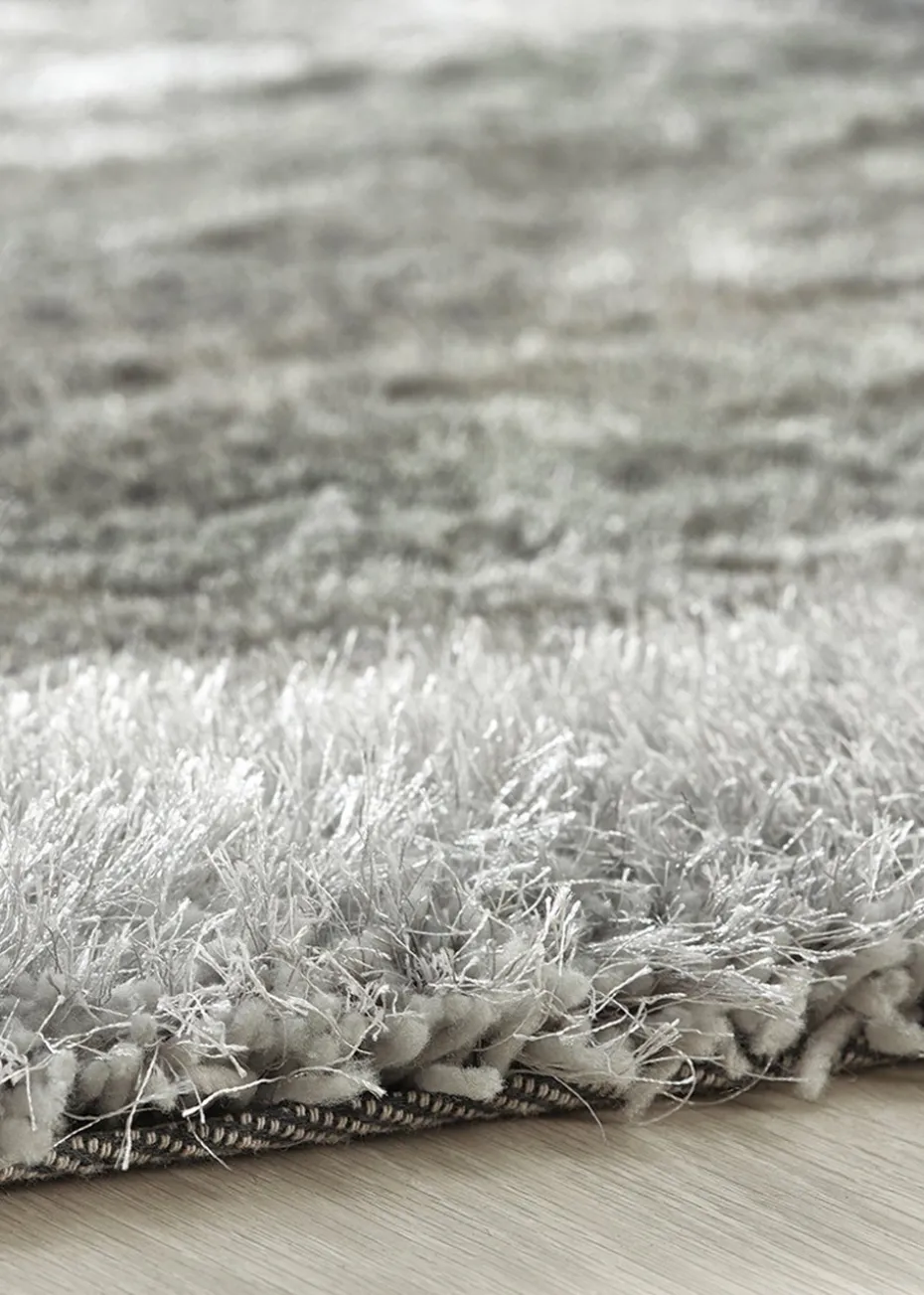 Origins Silver Shimmer Shaggy Border Rug
