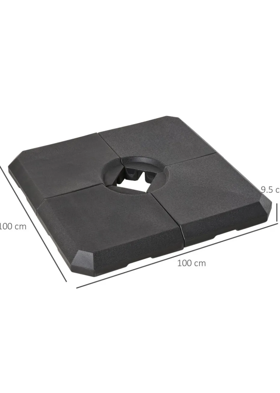Outsunny 4 PCs Cantilever Parasols Base (Up to 120kg)