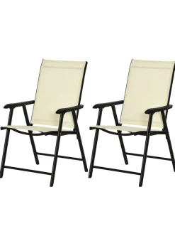 Outsunny 2 PCs Foldable Garden Chairs (58cm x 64cm x 94cm)