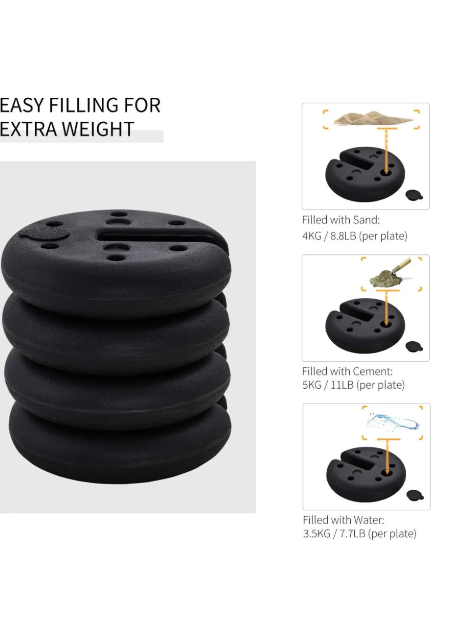 Outsunny 4 PCs Sand Fillable Weights Set for Gazebo Tent