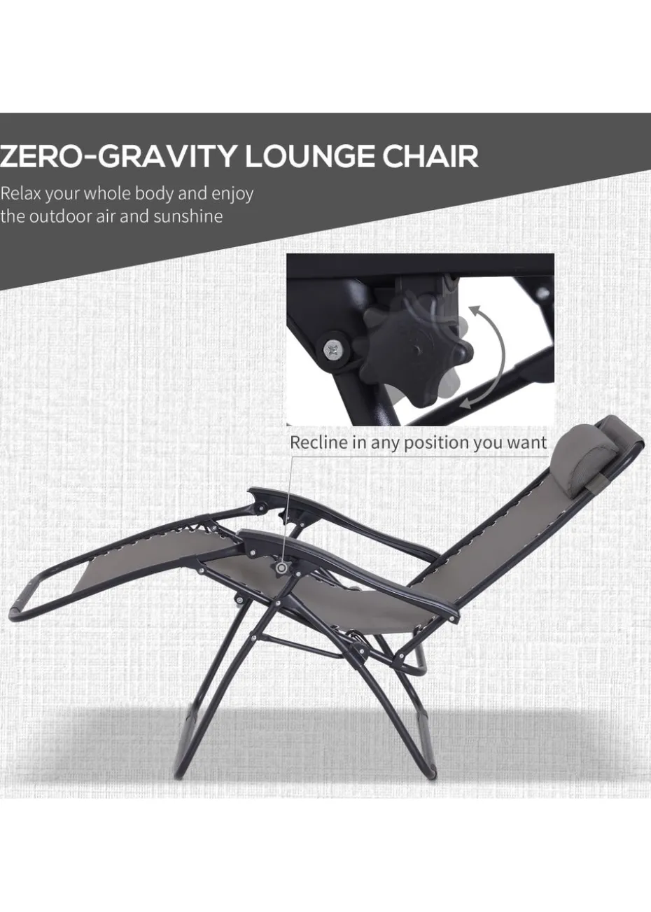 Outsunny 3 PCs Sun Lounger Table & Chairs Set with Cup Holders