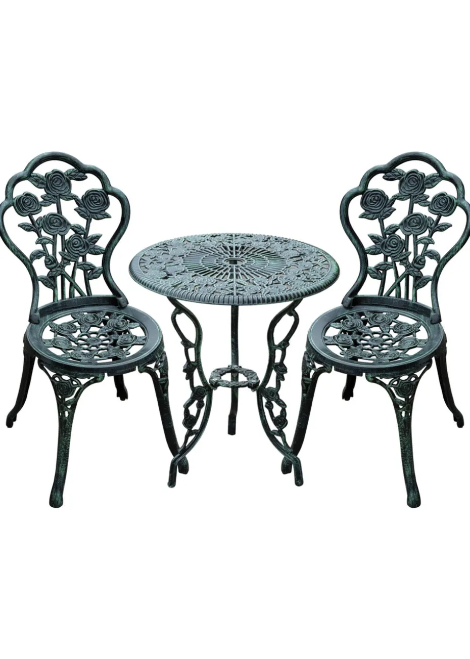 Outsunny 3 Piece Garden Cast Aluminium Bistro Set