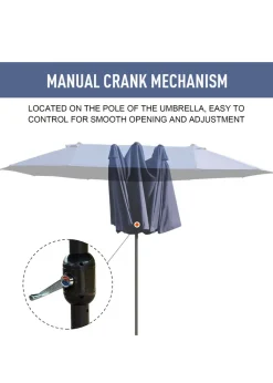 Outsunny Double-Sided Garden Parasol (4.6m) - NO BASE