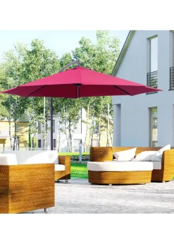 Outsunny Garden Banana Parasol Cantilever Umbrella (3m)