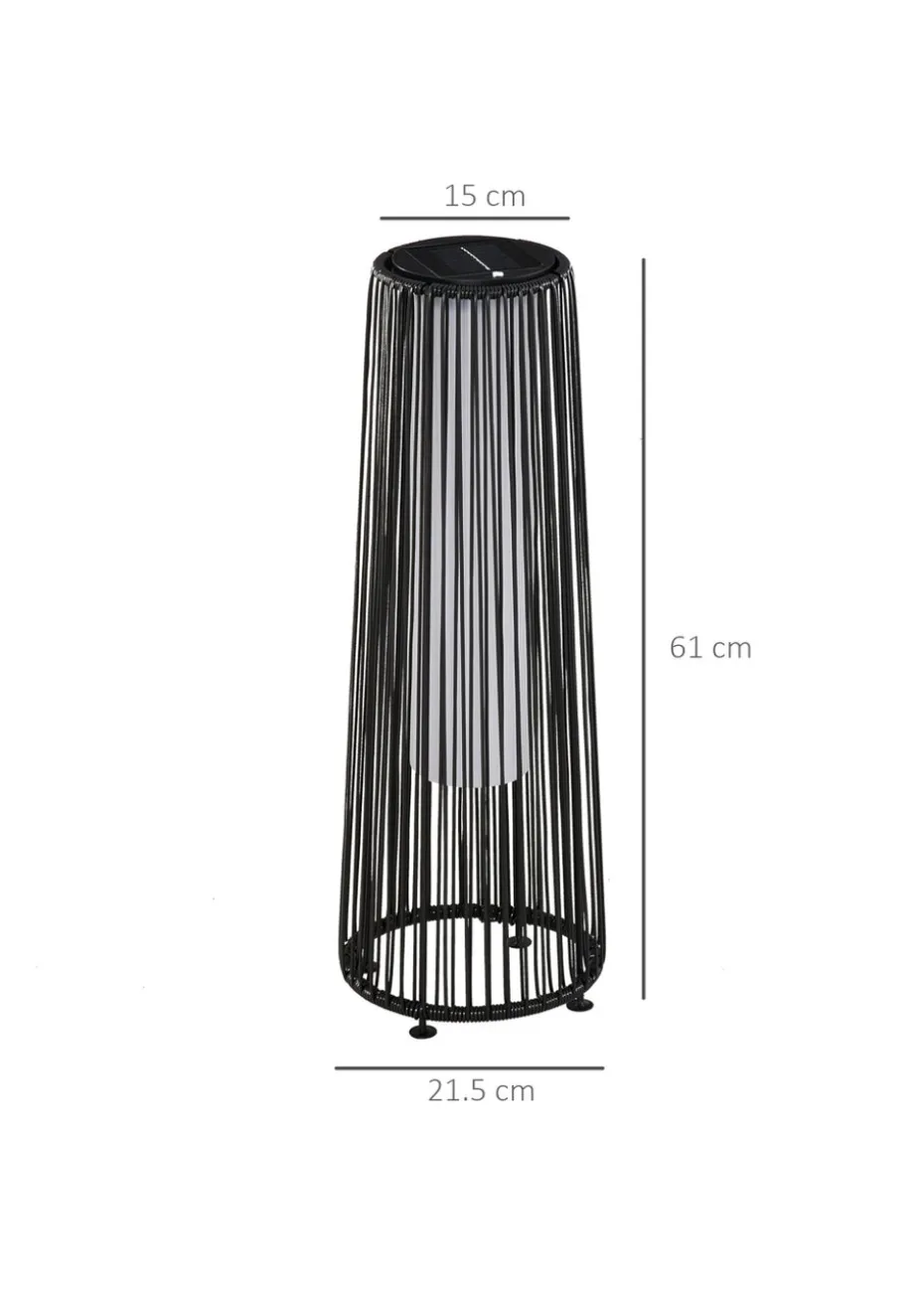 Outsunny Garden Solar Powered Lights Woven Wicker Lantern