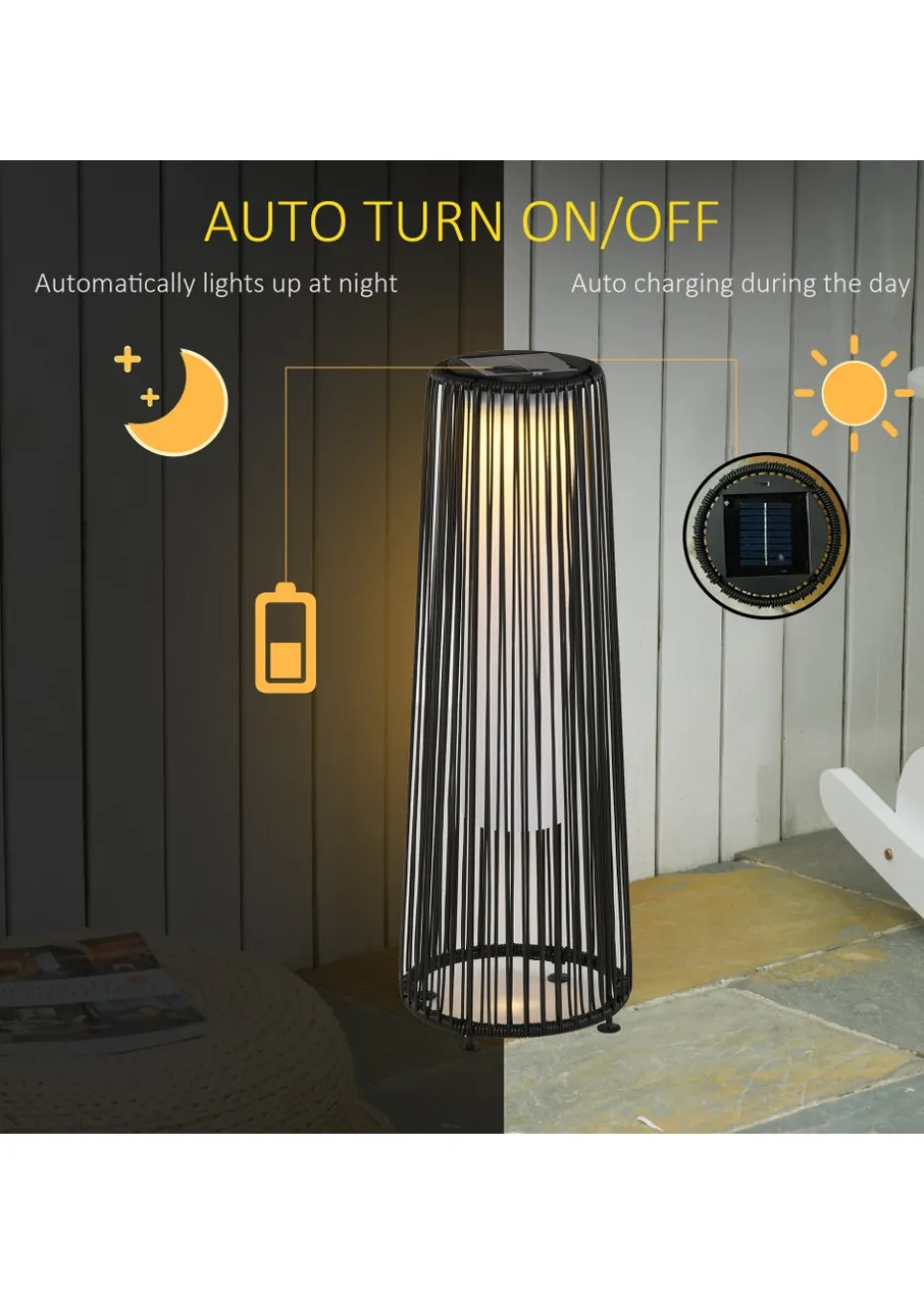 Outsunny Garden Solar Powered Lights Woven Wicker Lantern